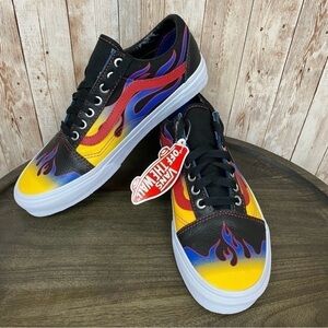 Vans Old Skool Flames Racer Sneaker Black/Red Size‎ 11.5 Men